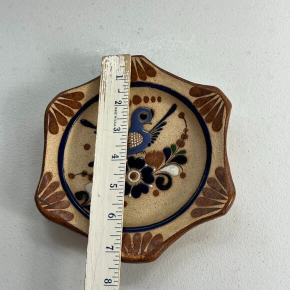 Vintage Tonala Mexico Sandstone Pottery Bird Wall Hanging 6.5" Folk Art - Picture 4 of 6